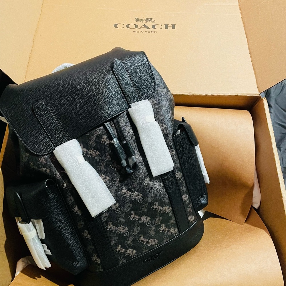 Hudson Backpack Horse & Carriage Cargo. Brand new box.  Genuine Authentic Coach.